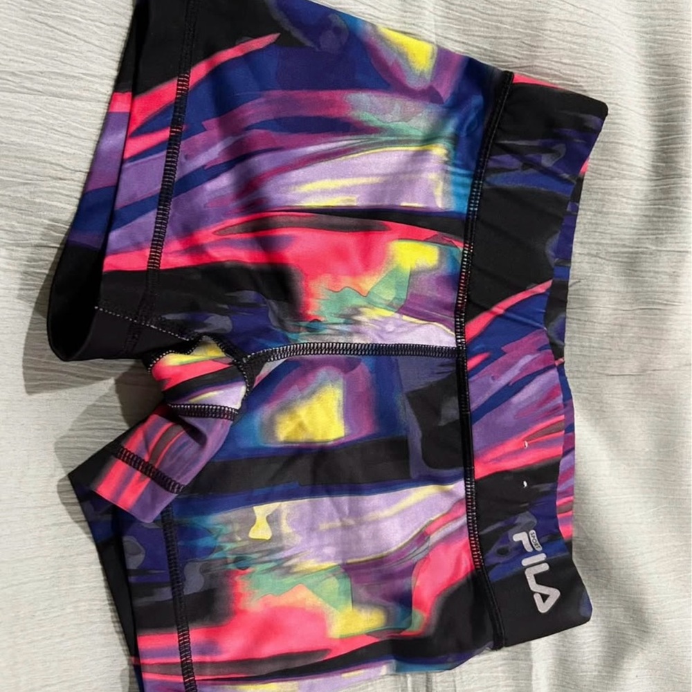 Fila Black and Multicolor Patterned Shorts